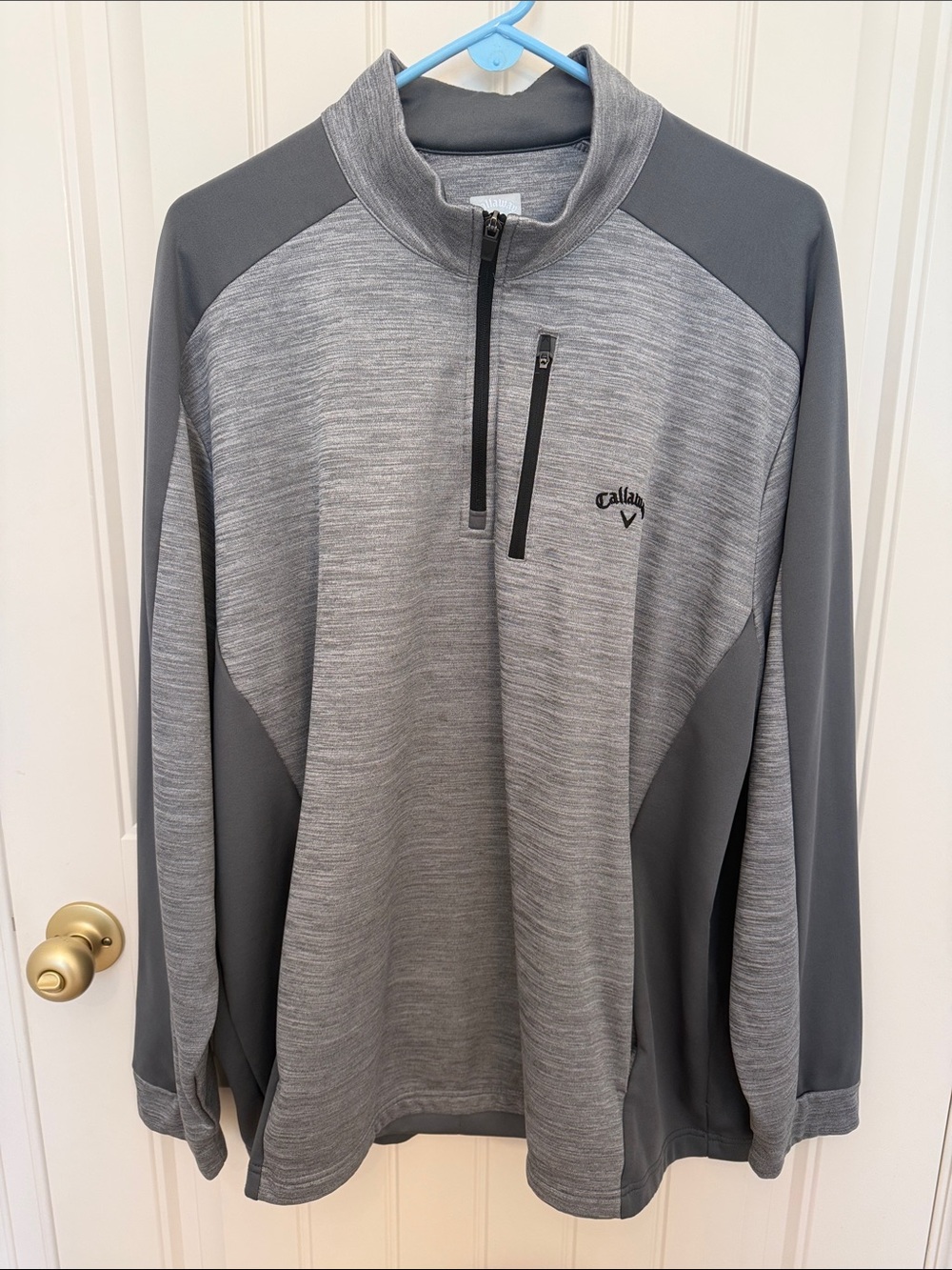 Callaway Men’s Gray Two-Tone Quarter-Zip Performance Pullover